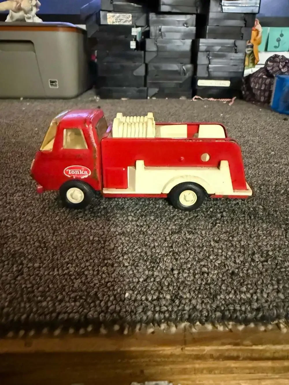 Vintage Tonka Mini Red Fire Truck Pressed Steel 5.5